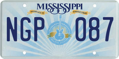 MS license plate NGP087