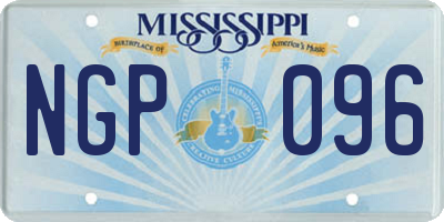 MS license plate NGP096