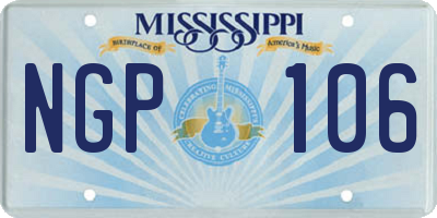 MS license plate NGP106