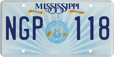 MS license plate NGP118
