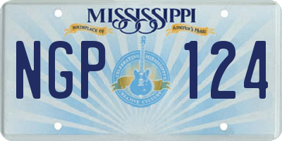 MS license plate NGP124