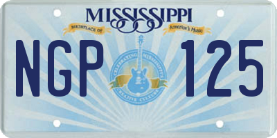 MS license plate NGP125