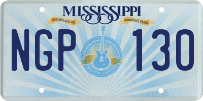 MS license plate NGP130