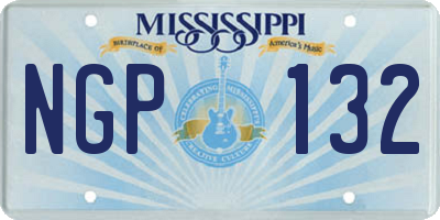 MS license plate NGP132