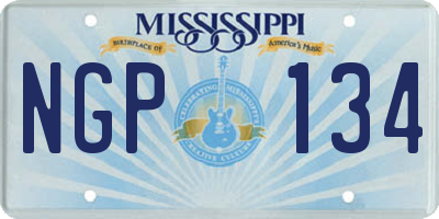 MS license plate NGP134