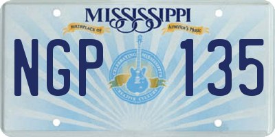 MS license plate NGP135