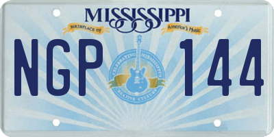 MS license plate NGP144