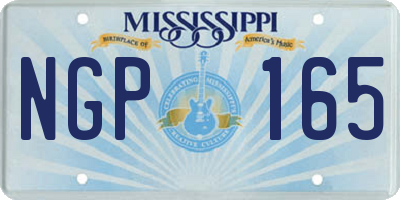 MS license plate NGP165