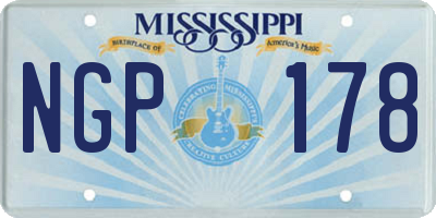 MS license plate NGP178