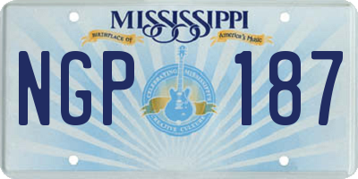 MS license plate NGP187