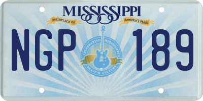 MS license plate NGP189