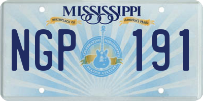 MS license plate NGP191