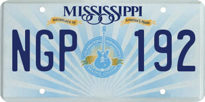 MS license plate NGP192