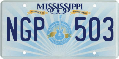 MS license plate NGP503