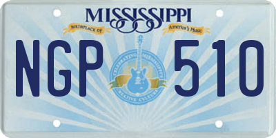 MS license plate NGP510