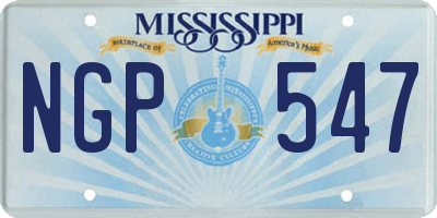 MS license plate NGP547
