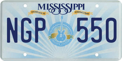 MS license plate NGP550