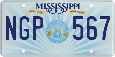 MS license plate NGP567