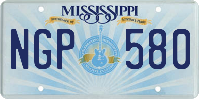 MS license plate NGP580