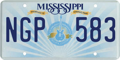 MS license plate NGP583