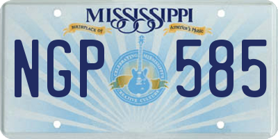 MS license plate NGP585