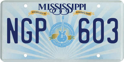 MS license plate NGP603