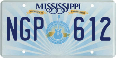 MS license plate NGP612