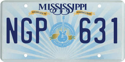 MS license plate NGP631