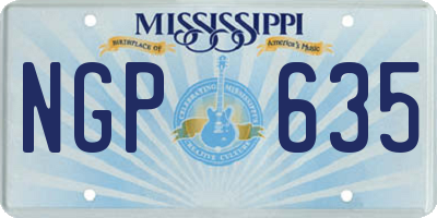 MS license plate NGP635
