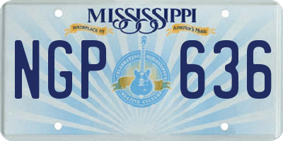 MS license plate NGP636
