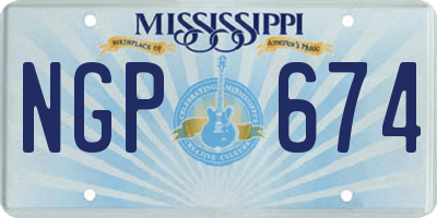 MS license plate NGP674