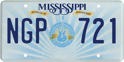MS license plate NGP721