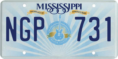 MS license plate NGP731