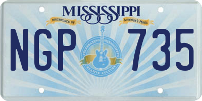 MS license plate NGP735