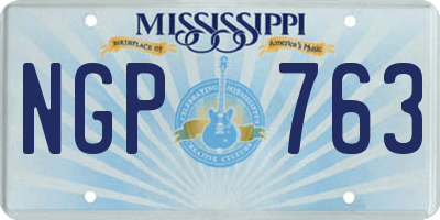 MS license plate NGP763