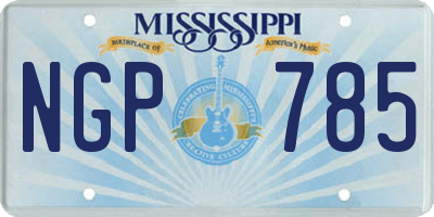 MS license plate NGP785