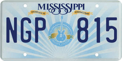 MS license plate NGP815