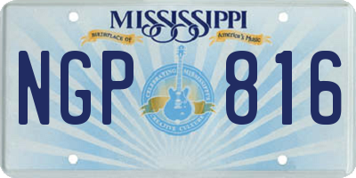 MS license plate NGP816
