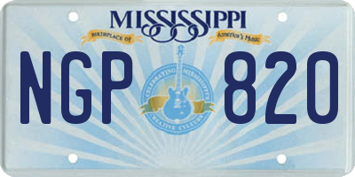 MS license plate NGP820
