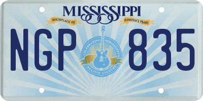 MS license plate NGP835