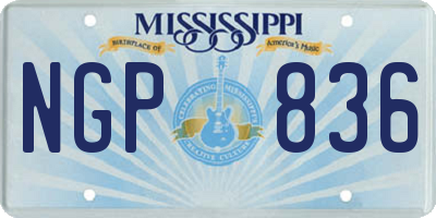 MS license plate NGP836