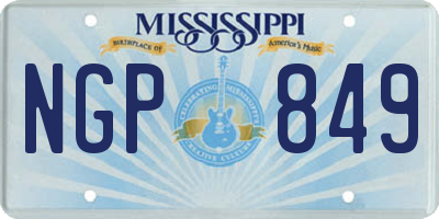 MS license plate NGP849
