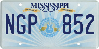 MS license plate NGP852