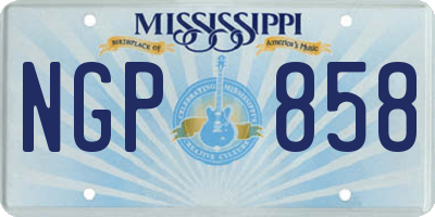 MS license plate NGP858