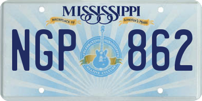 MS license plate NGP862