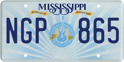 MS license plate NGP865