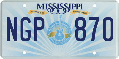MS license plate NGP870