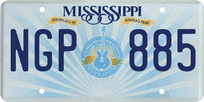 MS license plate NGP885
