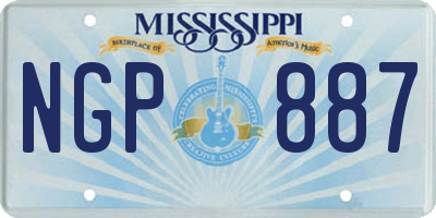 MS license plate NGP887