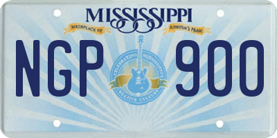 MS license plate NGP900